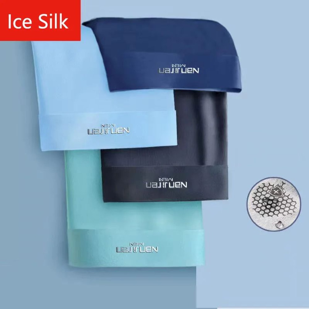 ArcticFlex Ice Silk Boxer Briefs For Men Breathable Cooling Underwear 4Pack 4pcs 12
