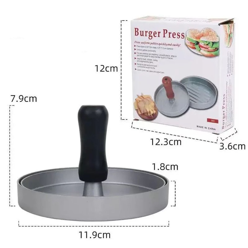 Premium Aluminum Burger Press Patty Maker For BBQ Homemade Burgers 3