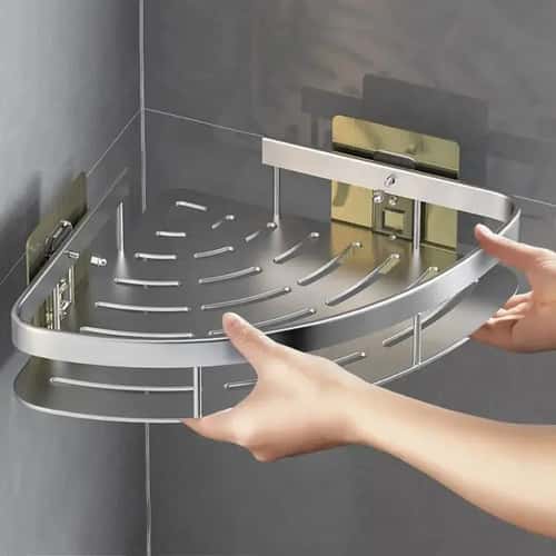 SpaceSaver Aluminum Corner Shower Shelf Organizer for Bathroom Storage