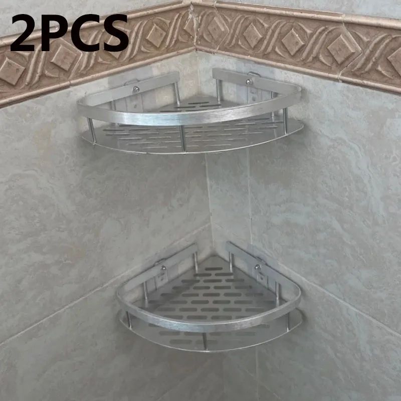 SpaceSaver Aluminum Corner Shower Shelf Organizer For Bathroom Storage 2