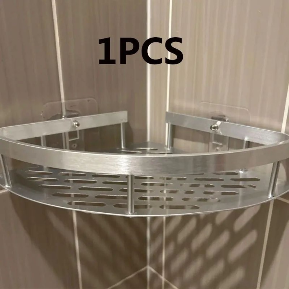 SpaceSaver Aluminum Corner Shower Shelf Organizer For Bathroom Storage 4