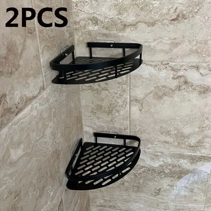 SpaceSaver Aluminum Corner Shower Shelf Organizer For Bathroom Storage 5