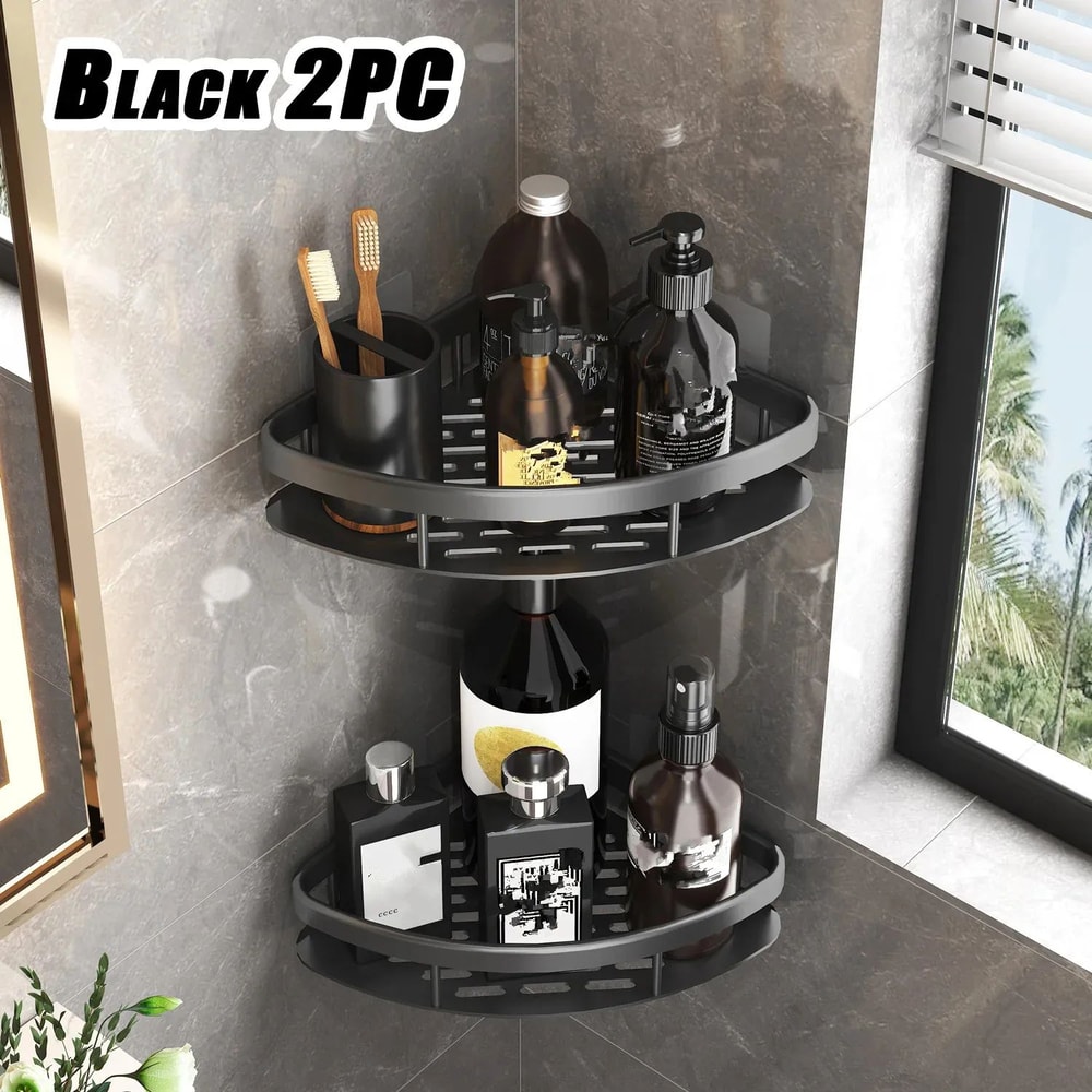 SpaceSaver Aluminum Corner Shower Shelf Organizer For Bathroom Storage 9