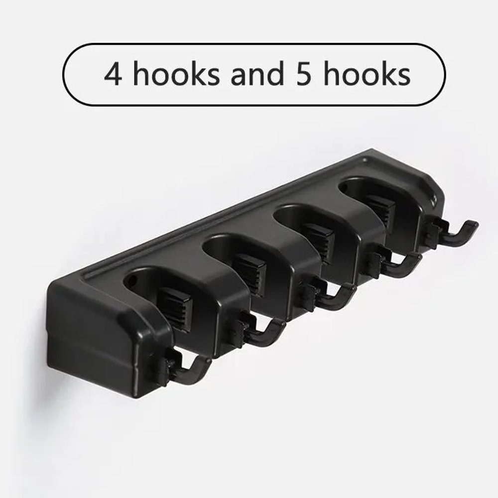 GripLock WallMounted Mop Broom Organizer Rack 6