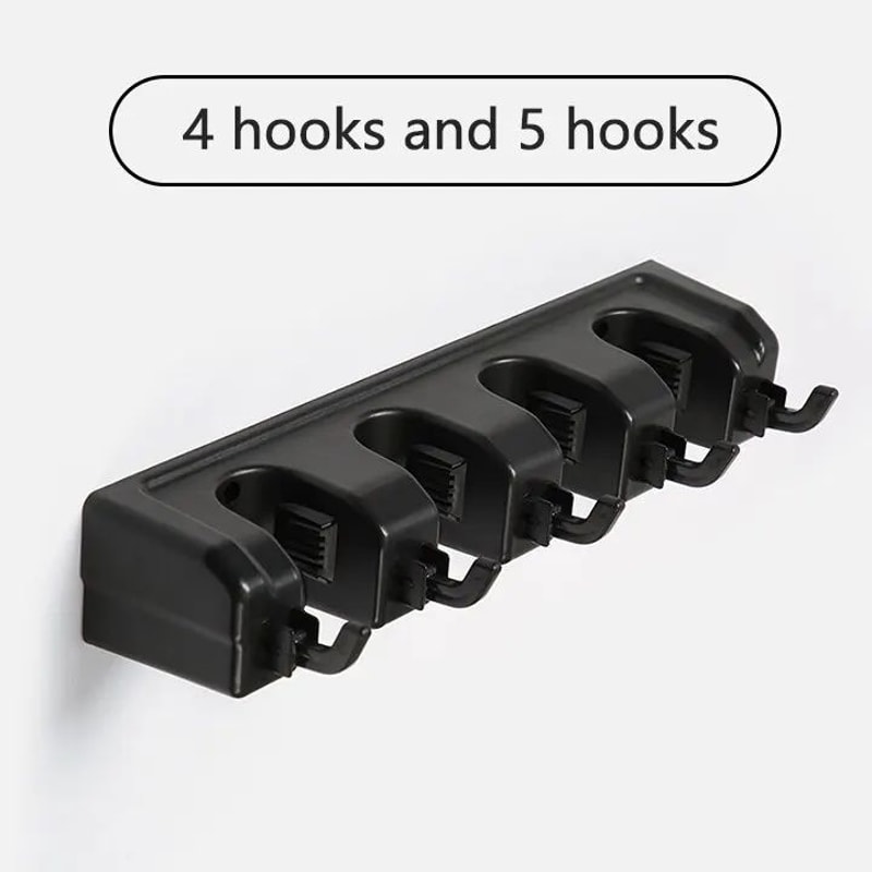 GripLock WallMounted Mop Broom Organizer Rack 6