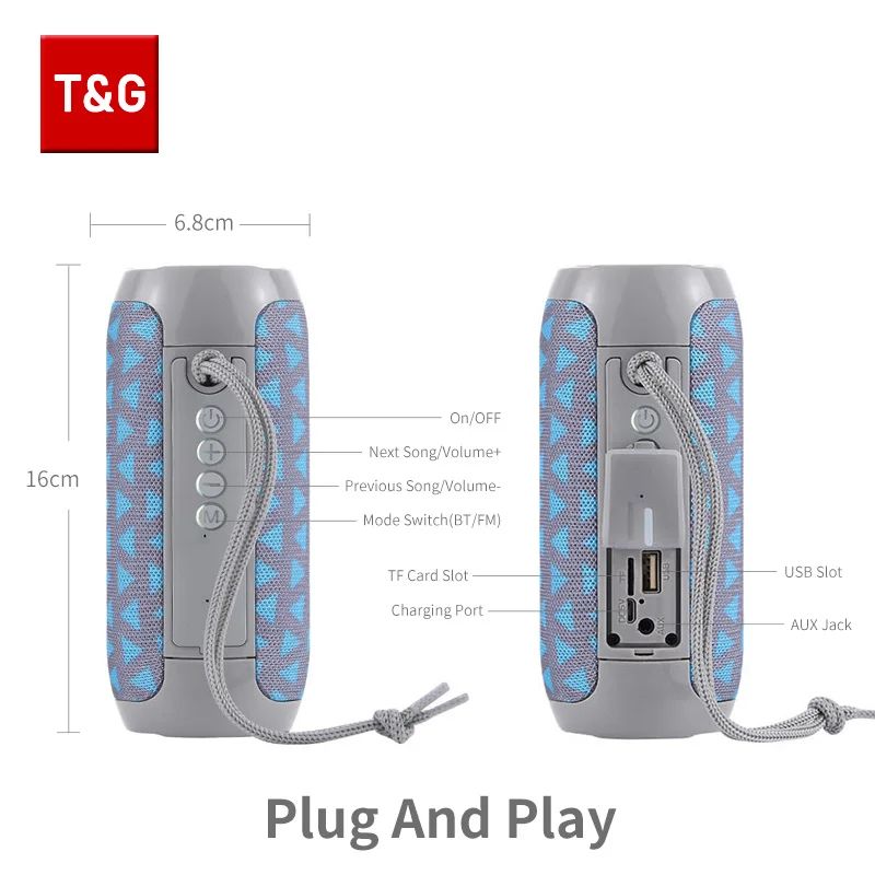 TG TG117 Portable Bluetooth Speaker With Waterproof Stereo Sound 4