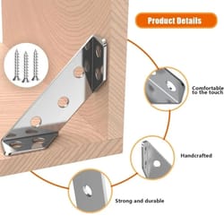 heavy-duty stainless steel angle brackets – 90 degree corner brace furniture connectors