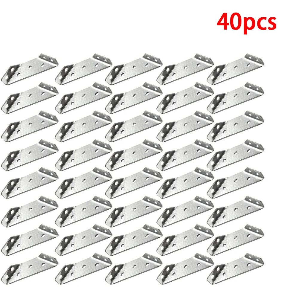 HeavyDuty Stainless Steel Angle Brackets 90 Degree Corner Brace Furniture Connectors 7