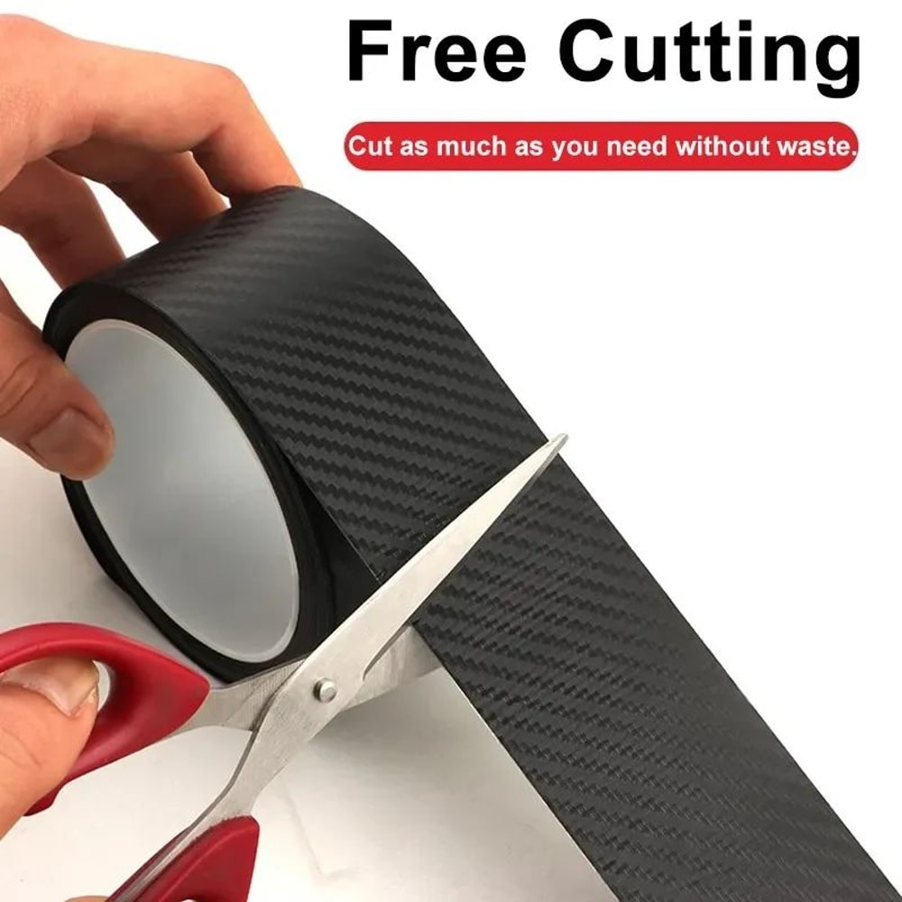 Carbon Fiber Car Door Protector Strip Anti Scratch Tape For Door Sills Side Mirrors 3