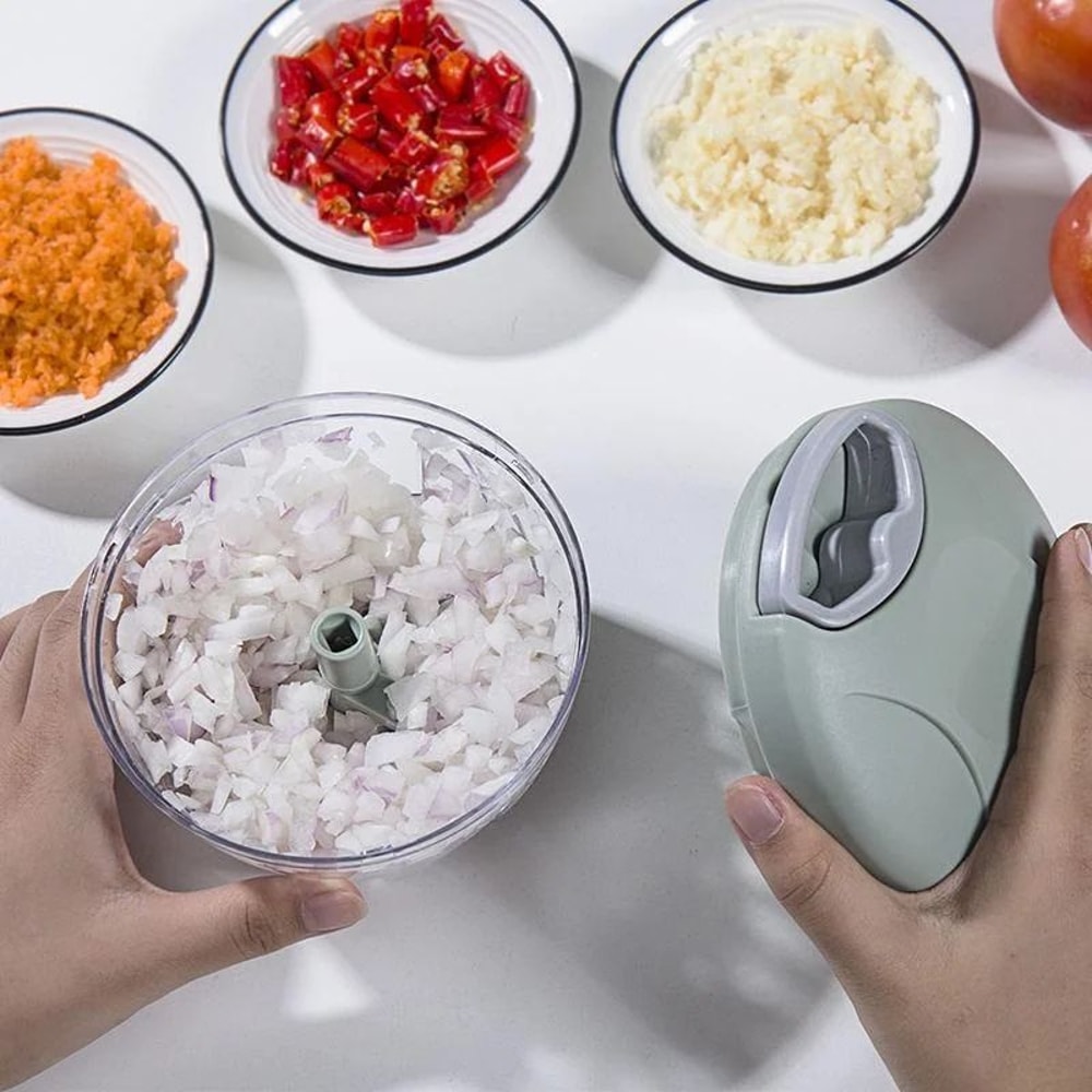 SwiftPrep Manual Food Chopper Garlic Chopper 500900ML Hand Pull Vegetable Cutter For Fast Kitchen 3