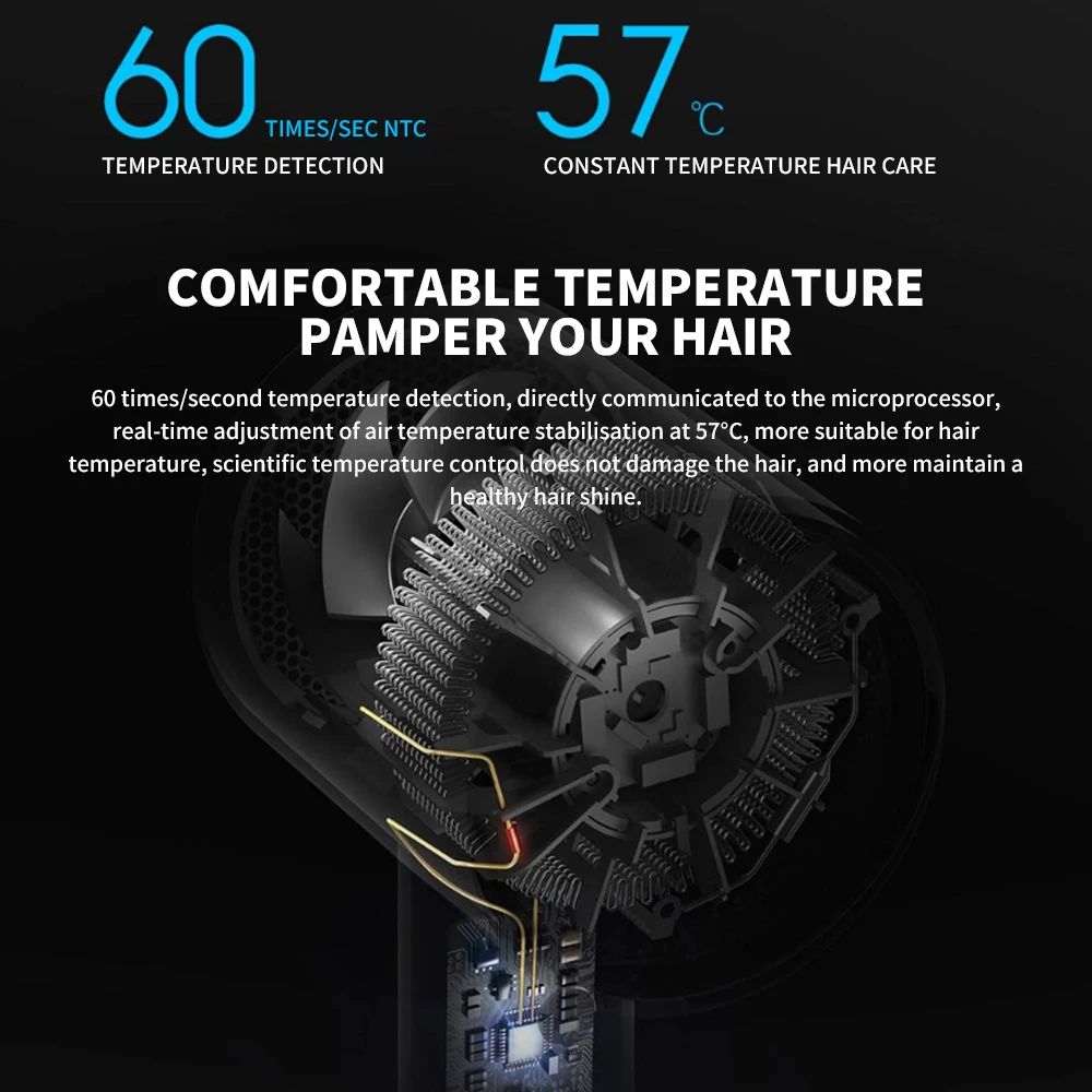 Xiaomi H300 Ionic Hair Dryer Fast Drying Negative Ion Hair Care For Smooth FrizzFree Styling 3