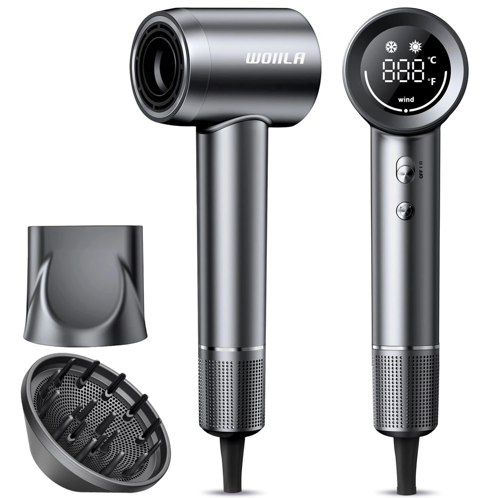 AeroSilk Professional Negative Ion High Speed Hair Dryer Gray US Plug 0