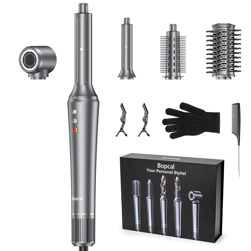 Bopcal 5in1 Hair Styler Pro HighSpeed Ionic Hot Air Brush Curling System 7