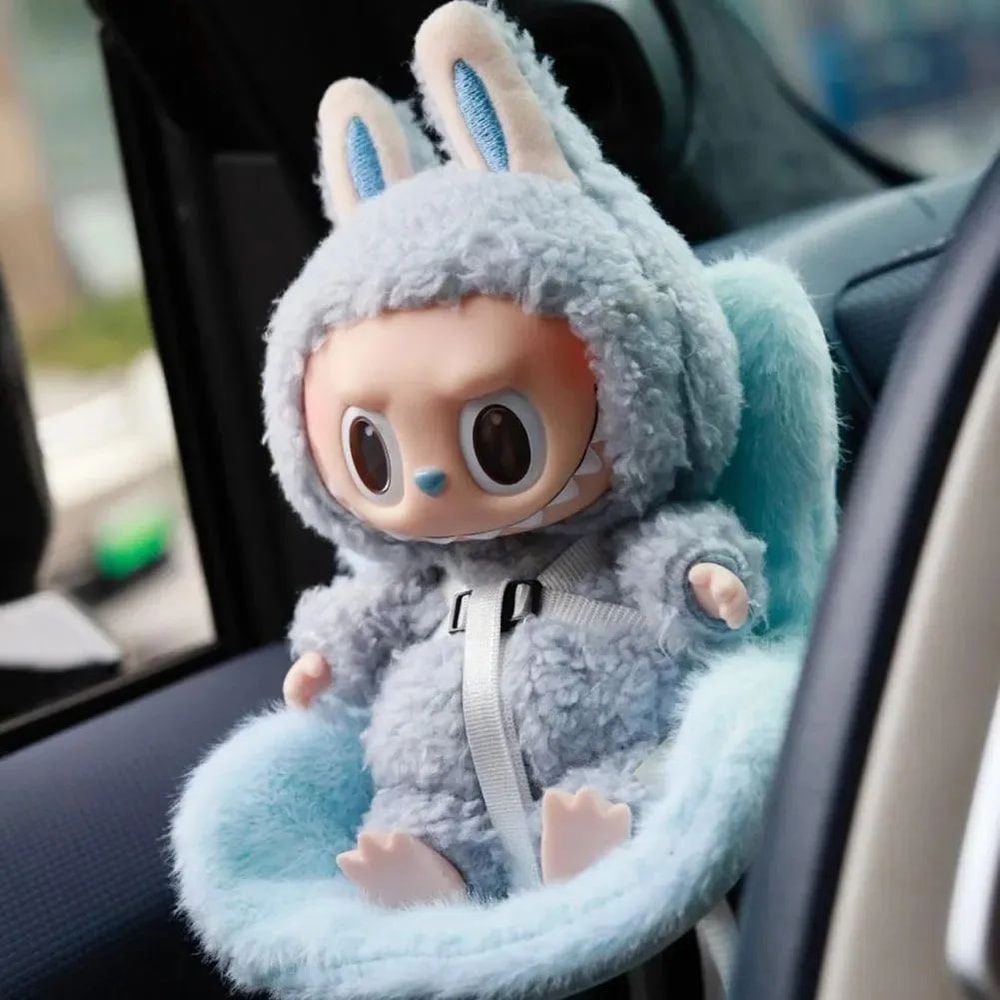 Labubu Mini Plush Doll Car Seat Vent Clip Holder 3