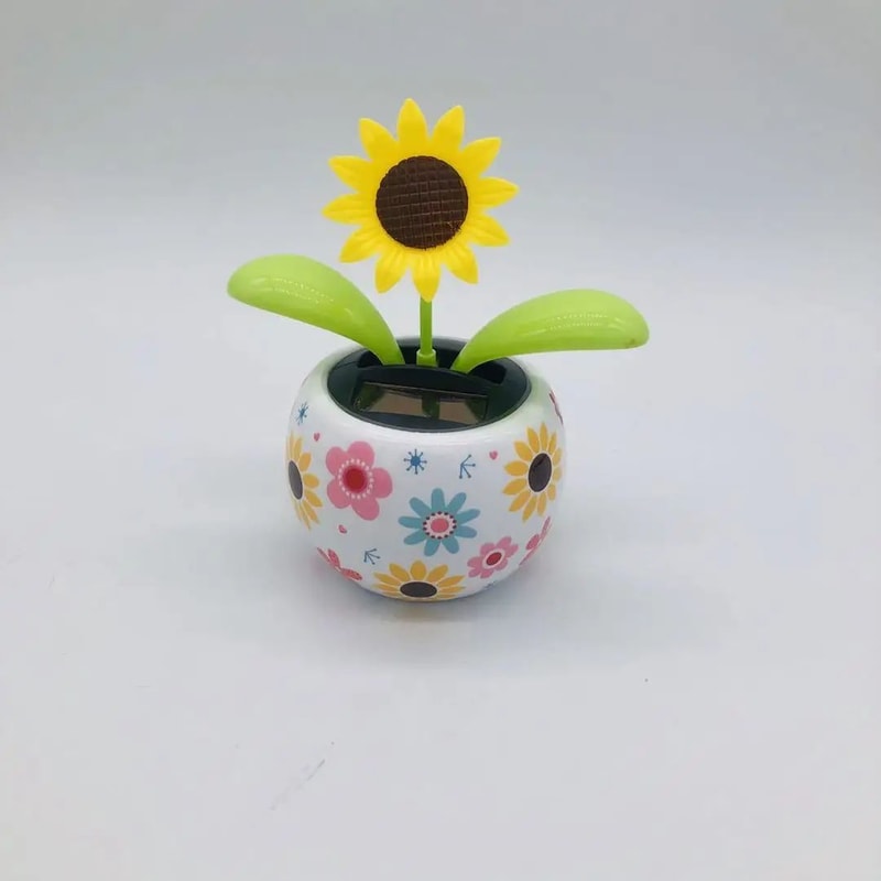 Solar Swinging Sunflower Bee Car Ornament Solar Powered Car Decoration For Dashboard Interior Dec 5