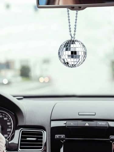 SparkleDrive Car Mirror Disco Ball Ornament (4pcs)