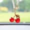 Cherry Charm Rearview Mirror Pendant For Cute Car Decor 4