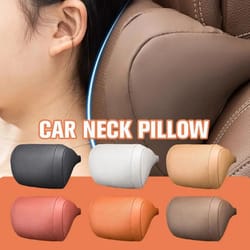 luxury nappa leather car neck pillow for breathable headrest support