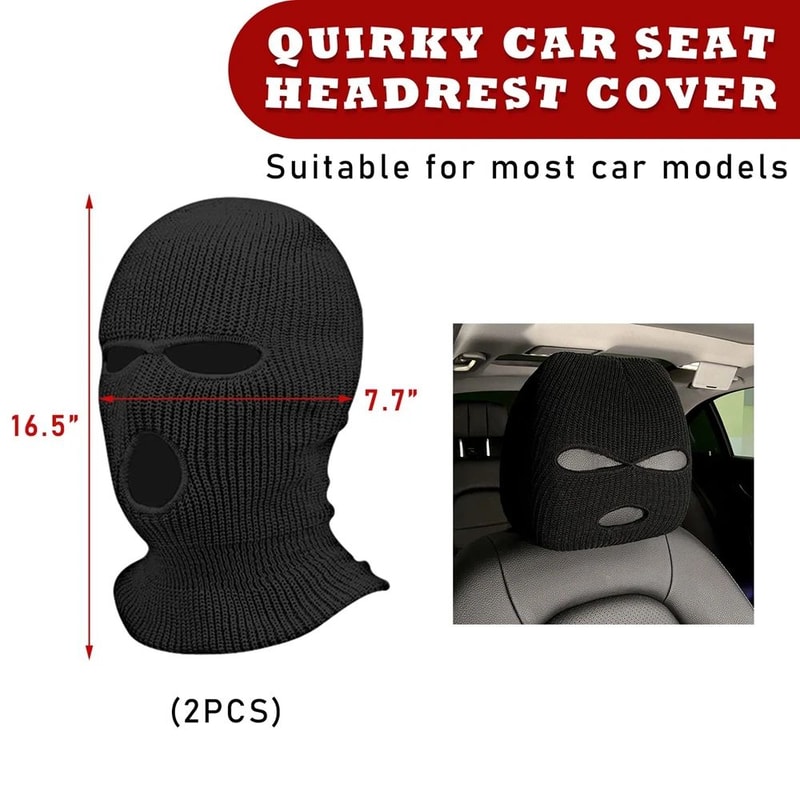 StealthMask Car Headrest Cover Set Funny Plush Universal Car Headrest Protector For Stylish Interi 1