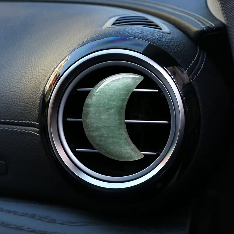 Pink Crystal Moon Car Air Freshener Vent Clip Diffuser For Stylish Car Interiors 10