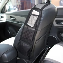 multi-pocket car seat organizer with drink holder