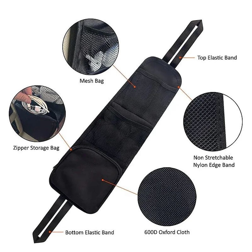 MultiPocket Car Seat Organizer With Drink Holder 3