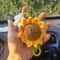 Handmade Sunflower Car Hanging Ornament Woven Rearview Mirror Charm Decor 3