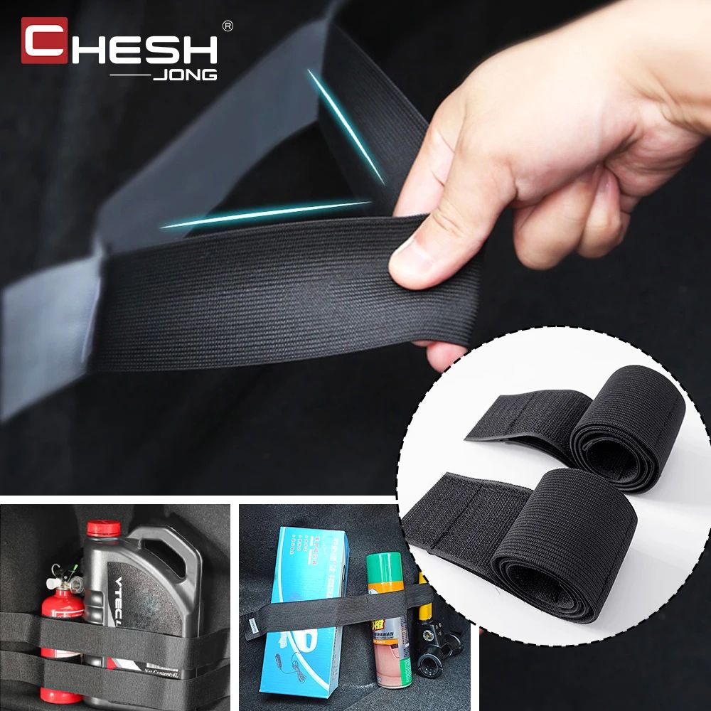 Universal Car Trunk Organizer Strap With Magic Tape Storage Fixer 2