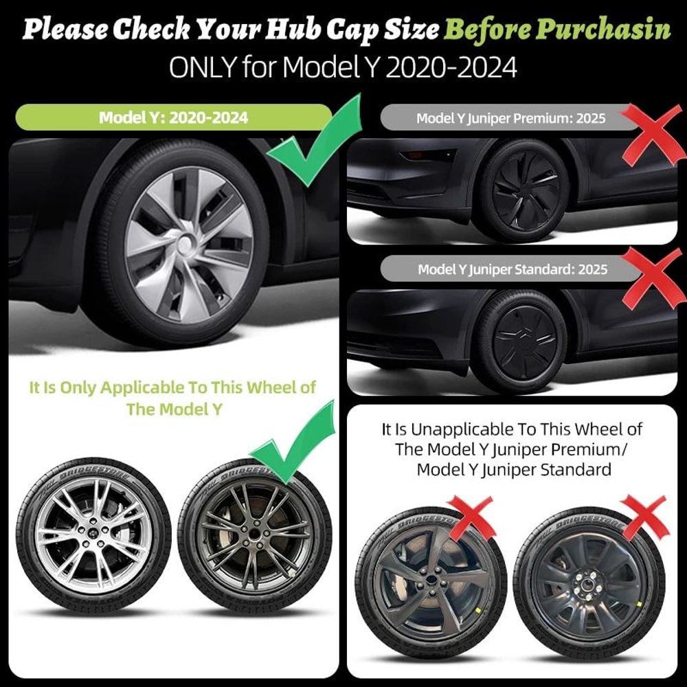 Matte Black Turbine Tesla Model Y Hubcaps 19 Inch Wheel Covers Set Of 4 1
