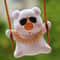 Cute Pink Swing Pig Car Hanging Ornament For Rearview Mirror Kawaii Car Interior Accessory Gift 4