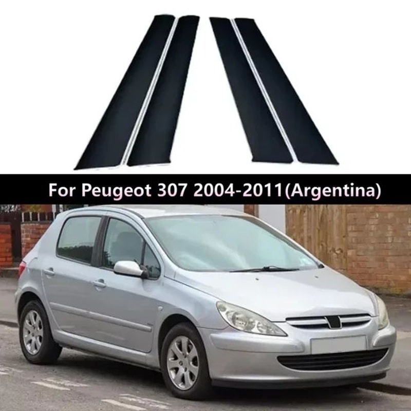 Glossy Car Pillar Post Stickers For Peugeot Citroen Window Trim 8