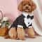 Gentleman Pup Wedding Tuxedo Shirt With Bow Tie For Small Dogs 0