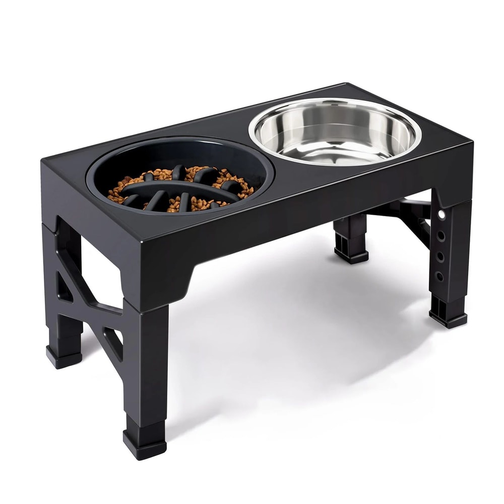Adjustable Elevated Dog Feeder With Stainless Steel Bowls For Small Large Dogs 7