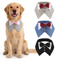 dog tuxedo bandana with bowtie collar for weddings & parties