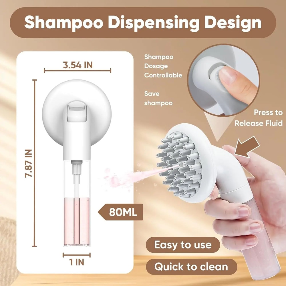 PawSpa 3in1 Dog Bath Brush Shampoo Dispenser For Gentle Pet Grooming 5