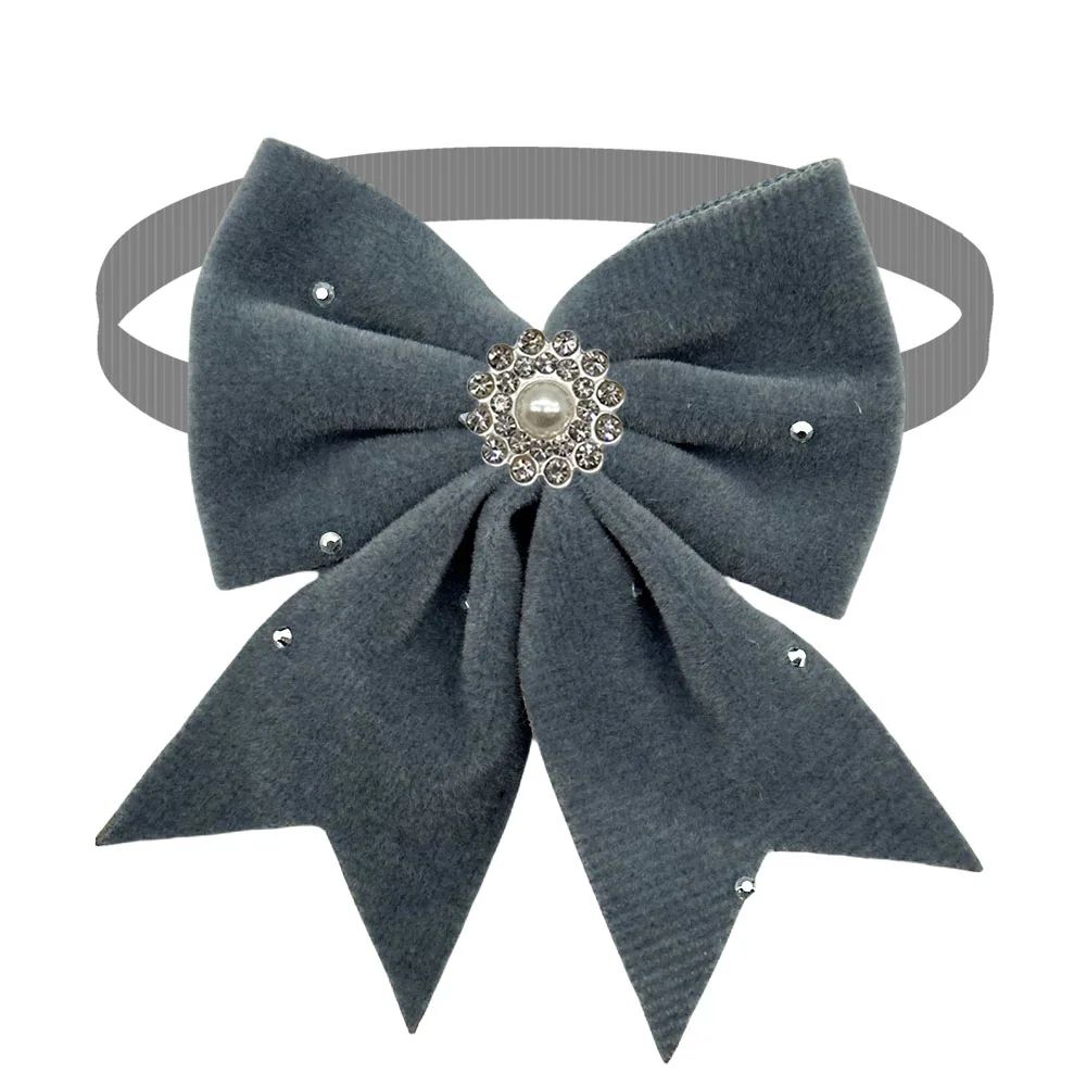 Luxury Dog Bow Ties Cat Grooming Bows Set Adjustable Plush Pet Party Accessories 2