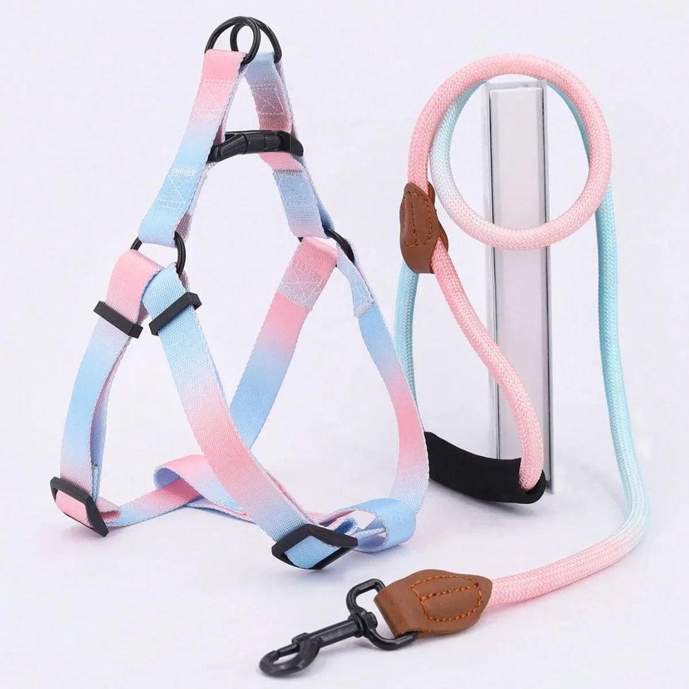 Soft Adjustable Small Dog Harness And Leash Set 7
