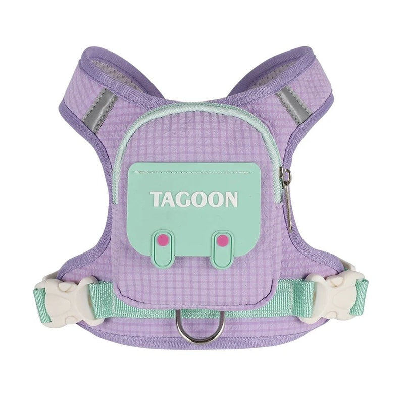 Reflective Adjustable Dog Cat Harness Leash Set With Backpack 8