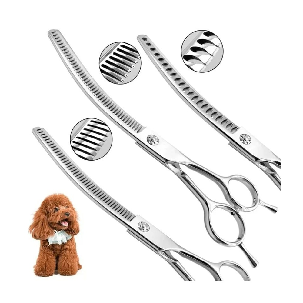 Professional Pet Grooming Scissors For Dogs Cats 7 Curved Chunking Shears 0