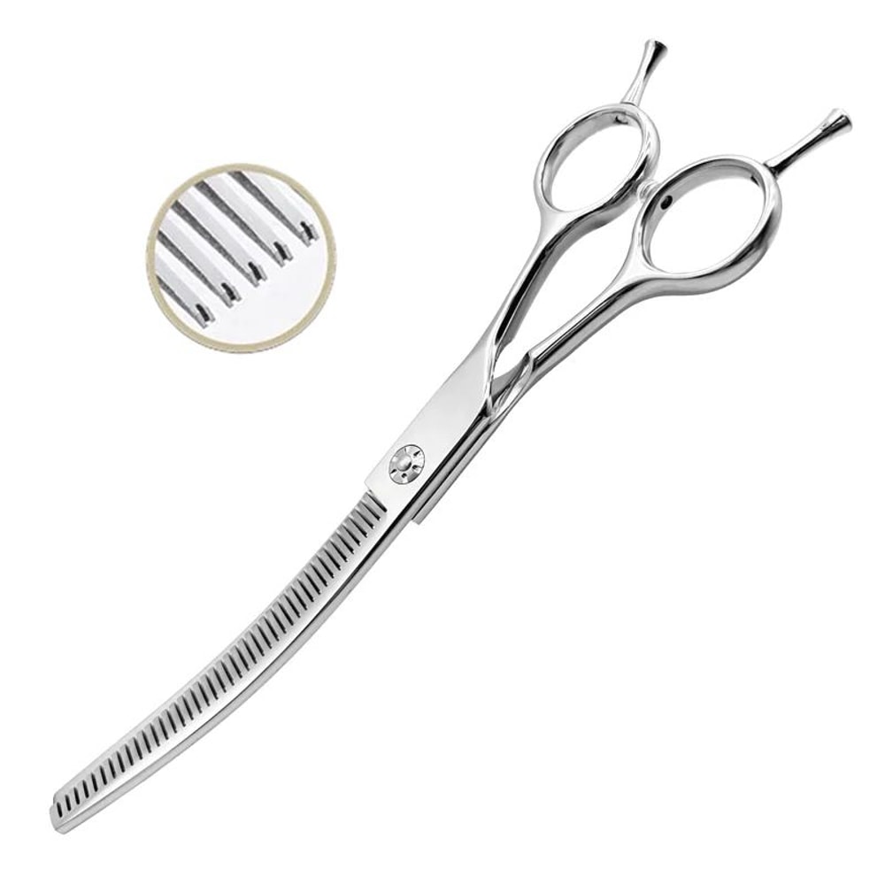 Professional Pet Grooming Scissors For Dogs Cats 7 Curved Chunking Shears 5
