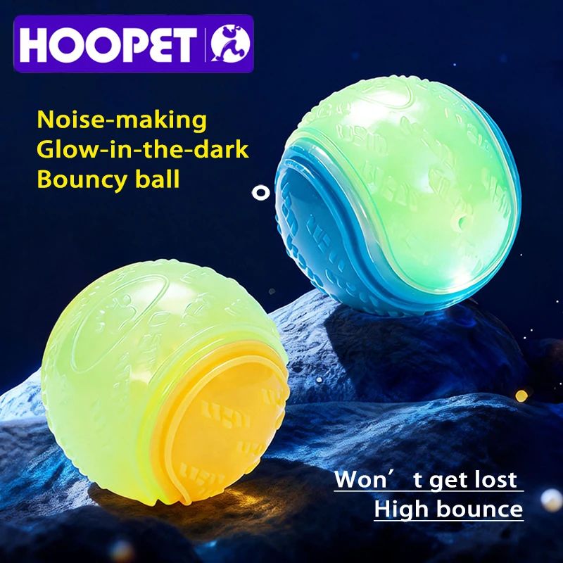 GlowFetch Durable Rubber Dog Ball For Night Play 0
