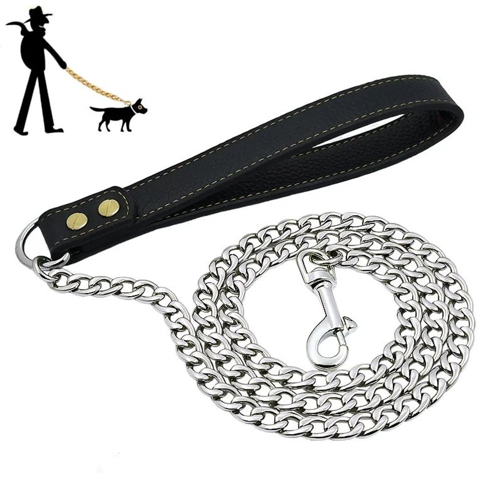 HeavyDuty Stainless Steel Dog Leash Chain For Small Medium Large Dogs 1