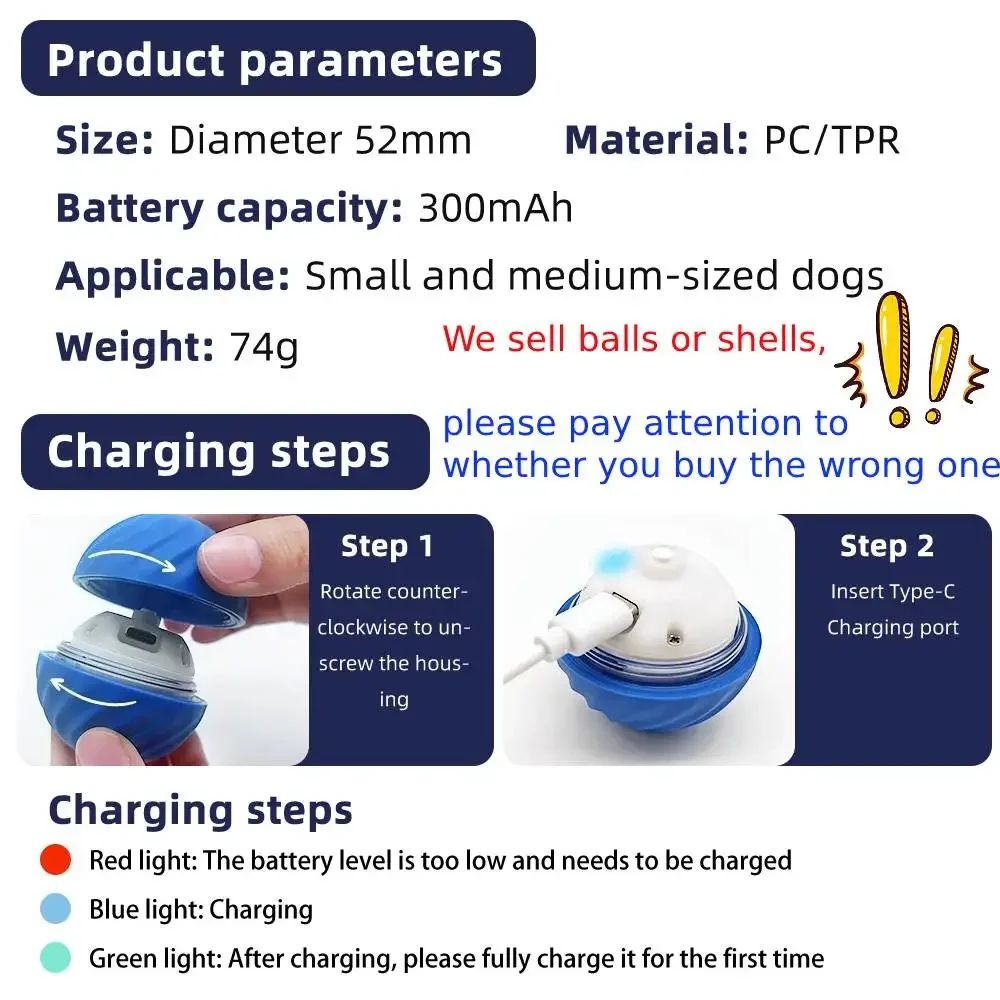 Smart Rolling Pet Ball Interactive Dog And Cat Toy 3