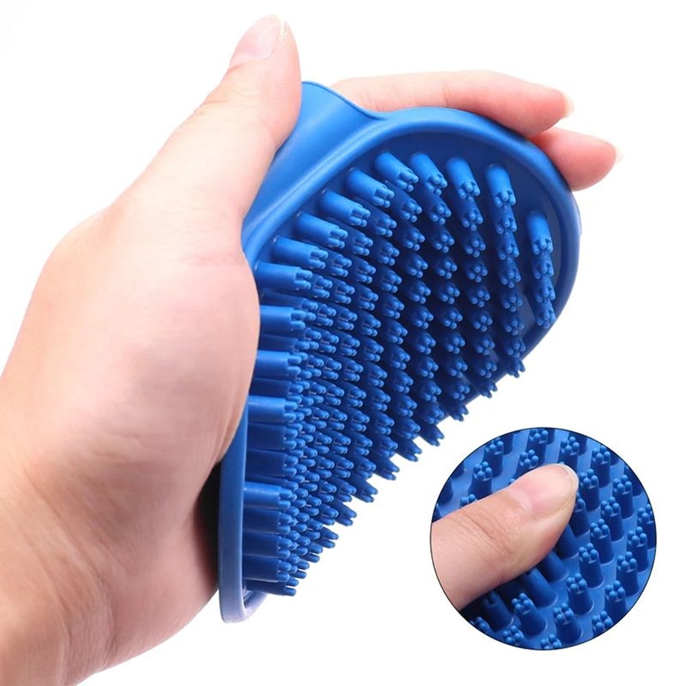 Soft Grip Pet Bath Brush For Shedding And Massage 4