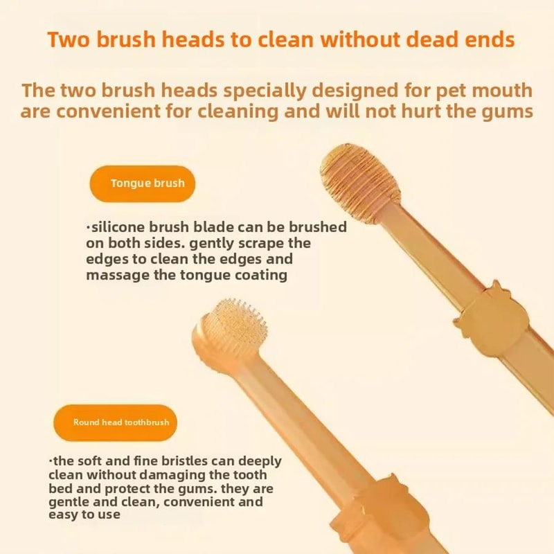 Gentle Silicone Pet Toothbrush Set For Dogs And Cats 2