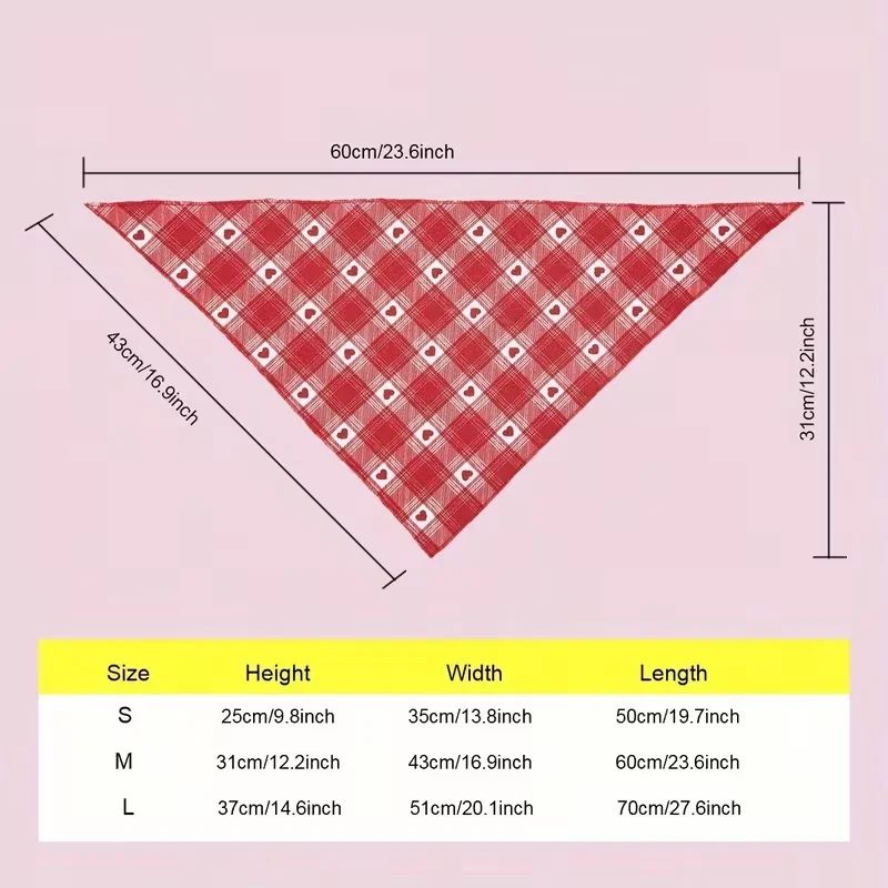 Valentine Heart Print Dog Bandana Scarf 4