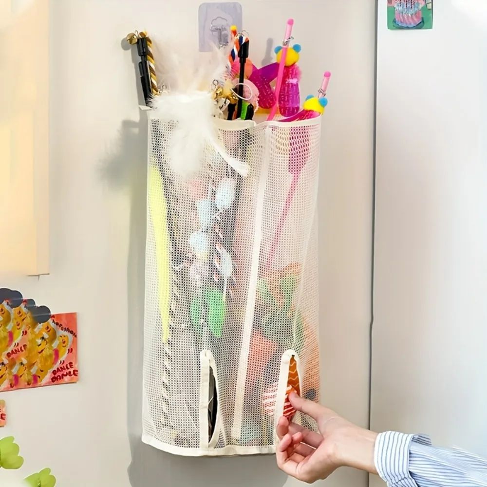 Mesh Cat Toy Storage Wall Hanging Organizer 2