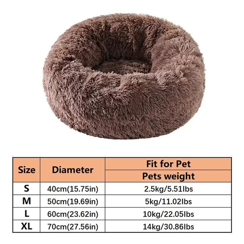 CozyCloud Calming Plush Donut Pet Bed For Cats And Small Dogs 6