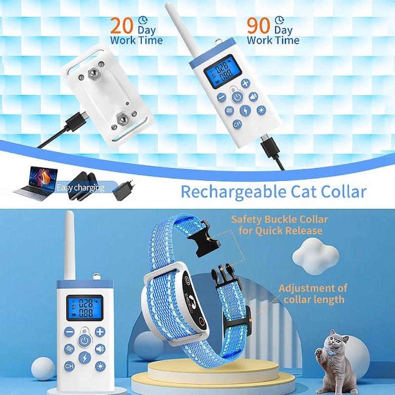 PaiPaitek Smart Cat Training Collar With Remote Automatic AntiMeow Control 5