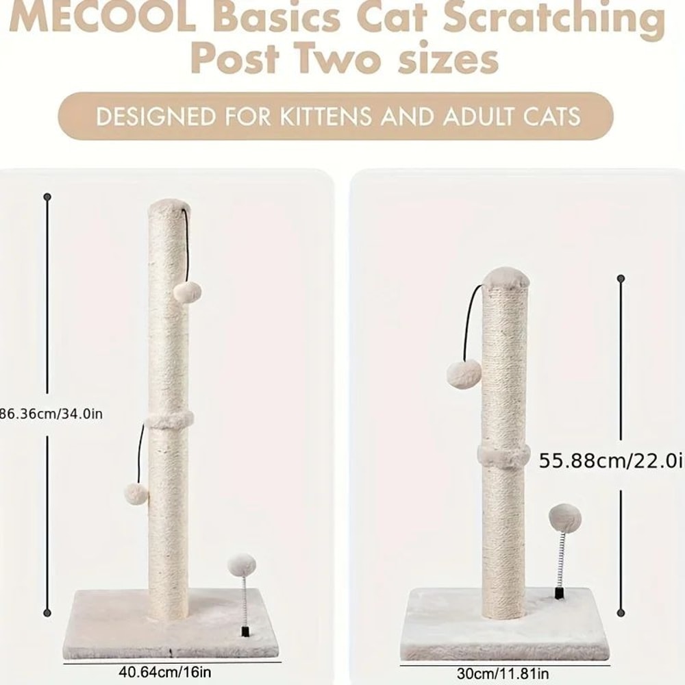 34Inch Tall Sisal Cat Scratching Post For Indoor Cats 3